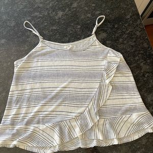Maurice’s plus size 1 White tank top with adjustable straps and blue stripes